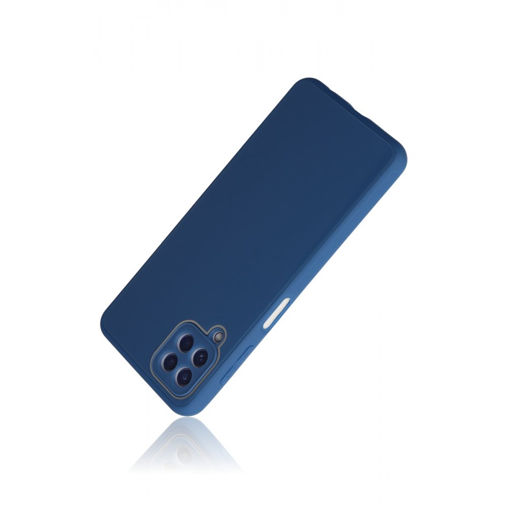  Samsung Galaxy M32 Kılıf Glass Kapak - Mavi