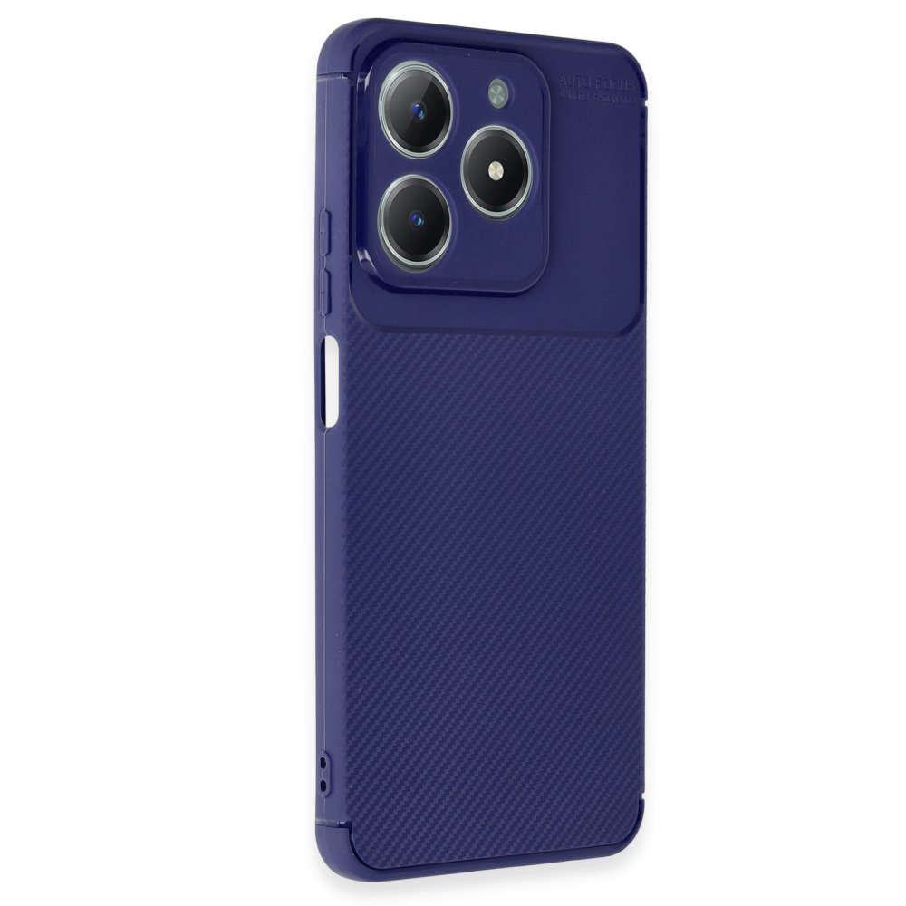Realme C61 Kılıf Auto Focus Karbon Kapak - Lacivert Realme C61 Kılıf Auto Focus Karbon Kapak - Lacivert