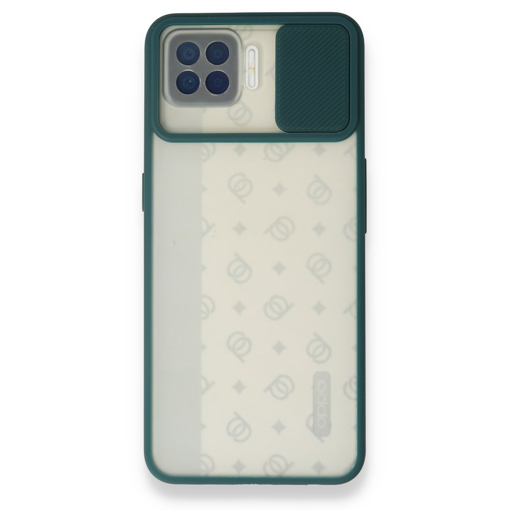  Oppo A73 Kılıf Palm Buzlu Kamera Sürgülü Silikon - Yeşil