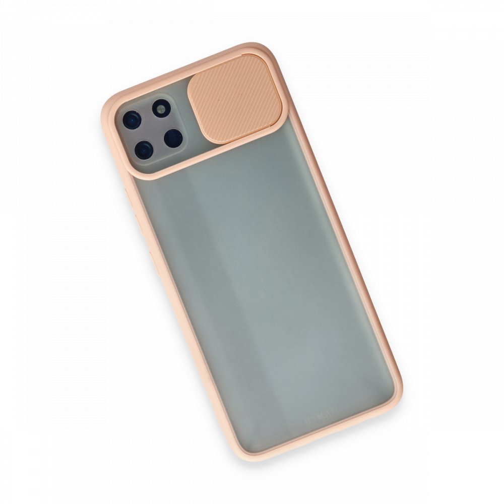 Realme C11 Kılıf Palm Buzlu Kamera Sürgülü Silikon - Pembe  Realme C11 Kılıf Palm Buzlu Kamera Sürgülü Silikon - Pembe