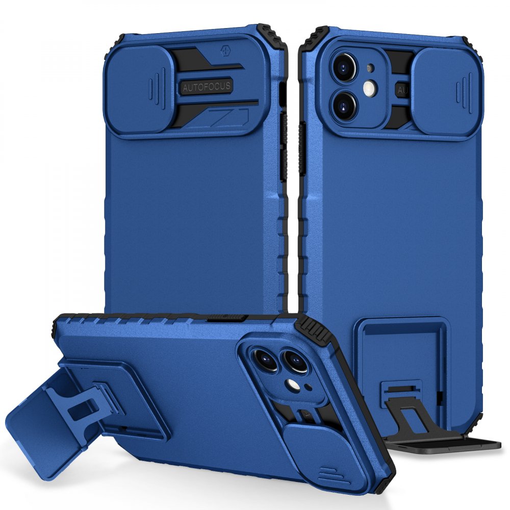 iPhone 11 Kılıf Walker Standlı Kapak - Mavi iPhone 11 Kılıf Walker Standlı Kapak - Mavi