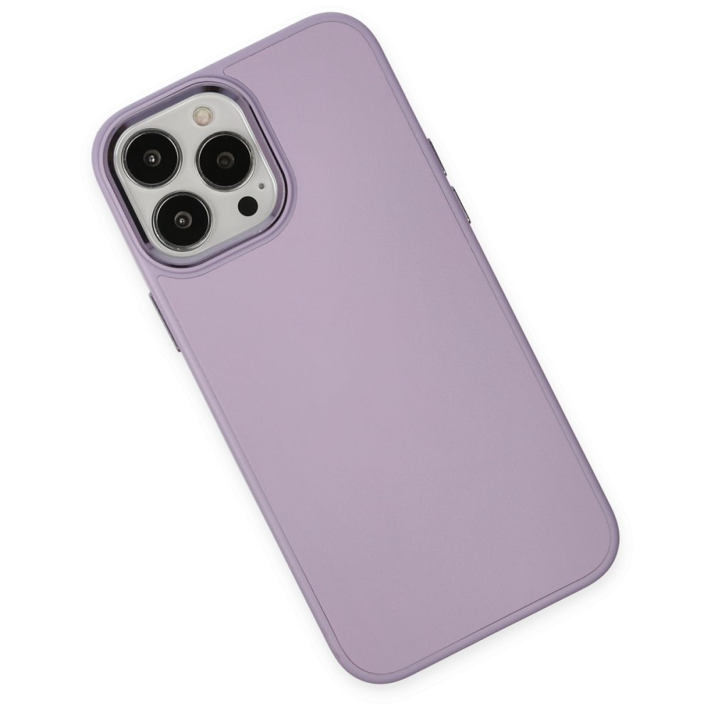 iPhone 13 Pro Max Kılıf Asya Deri Silikon - Lila iPhone 13 Pro Max Kılıf Asya Deri Silikon - Lila