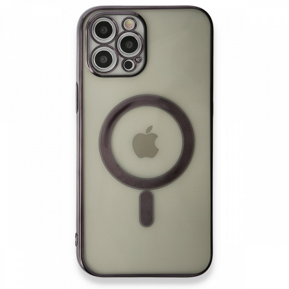 iPhone 12 Pro Kılıf Magneticsafe Lazer Silikon - Siyah iPhone 12 Pro Kılıf Magneticsafe Lazer Silikon - Siyah