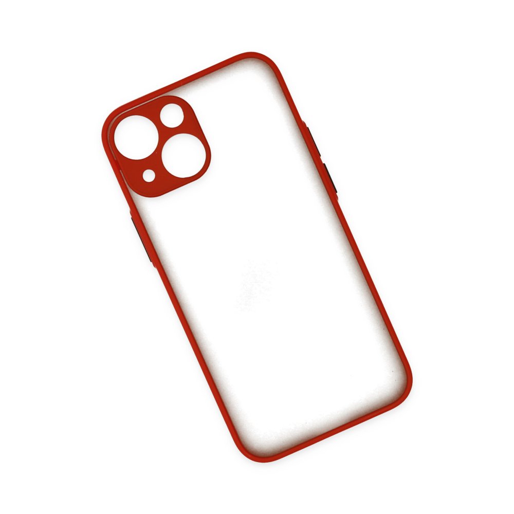  iPhone 15 Kılıf Montreal Silikon Kapak - Kırmızı