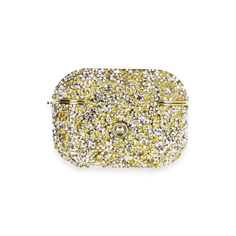  Airpods Pro (1.nesil) Luz Taşlı Kılıf - Gold