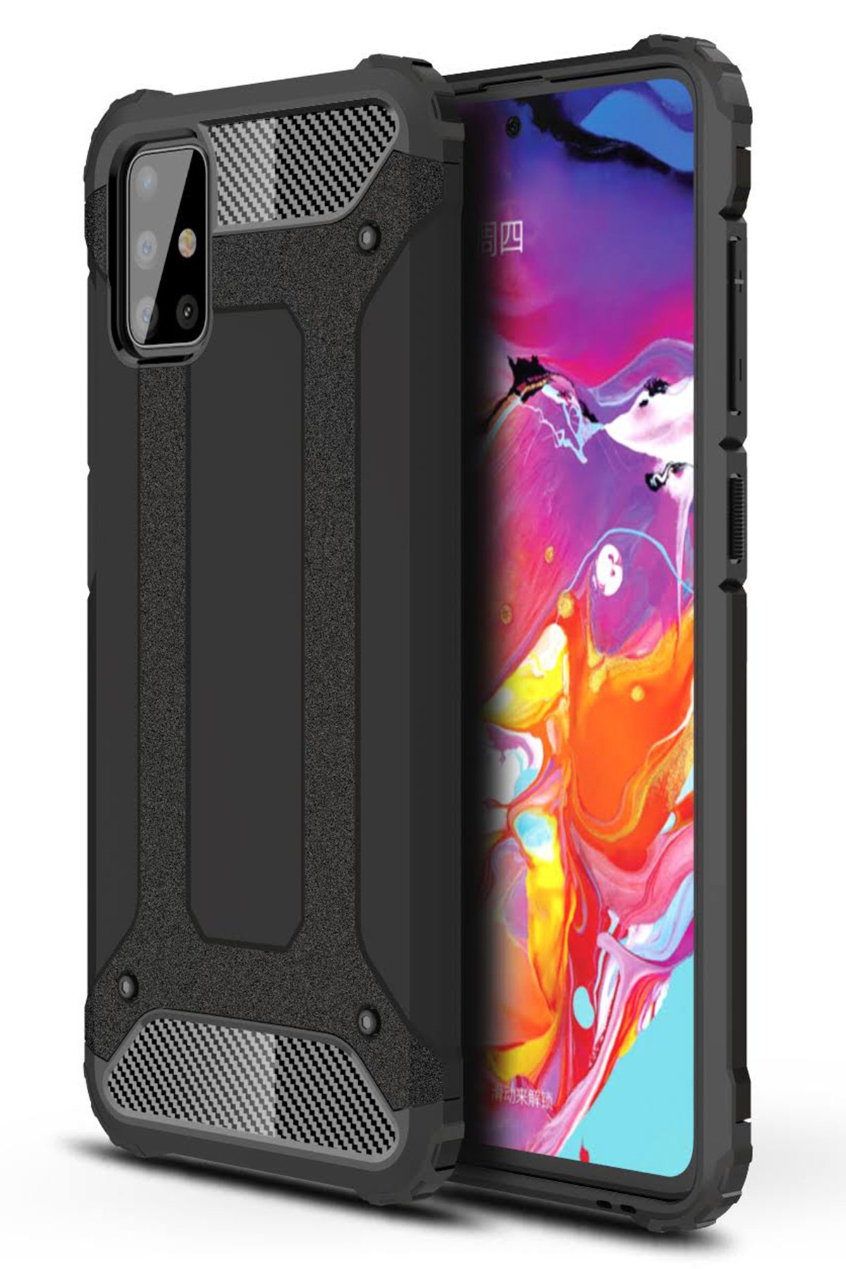  Samsung Galaxy A71 Kılıf Tank Silikon Kapak - Siyah