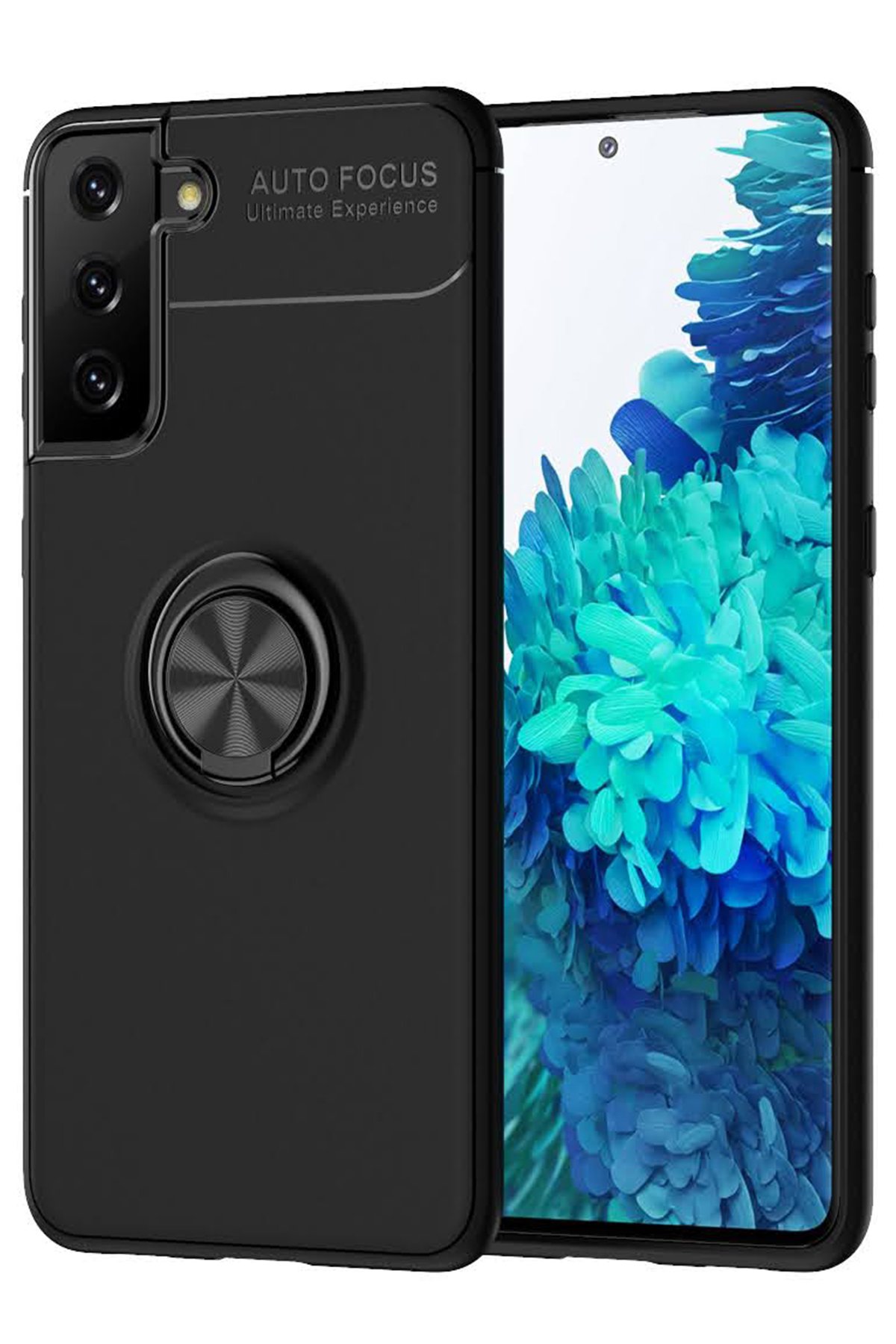  Samsung Galaxy S21 Plus Kılıf Range Yüzüklü Silikon - Siyah