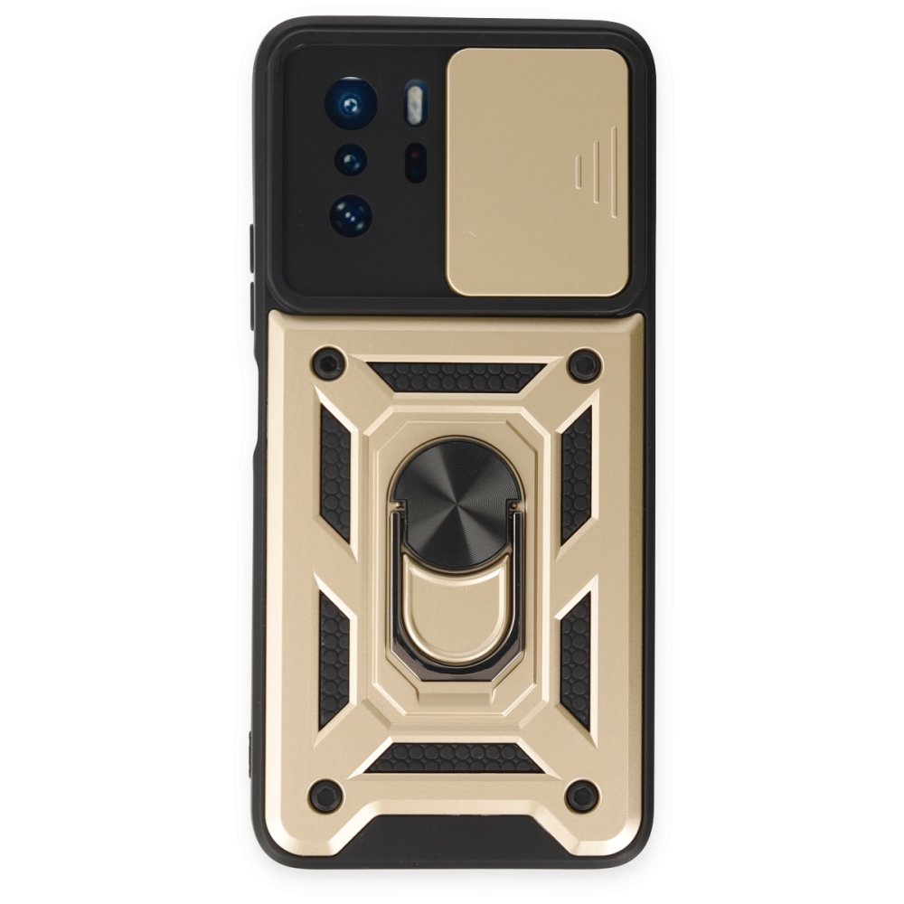  Xiaomi Poco X3 GT Kılıf Pars Lens Yüzüklü Silikon - Gold