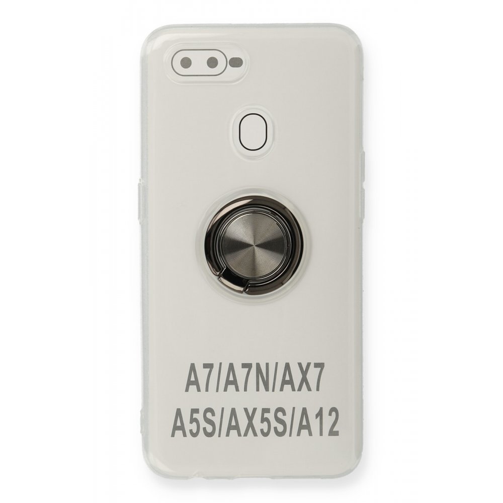  Oppo A5S Kılıf Gros Yüzüklü Silikon - Siyah