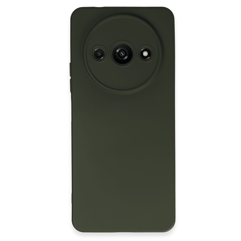 Redmi A3 4G Kılıf Nano içi Kadife Silikon - Koyu Yeşil