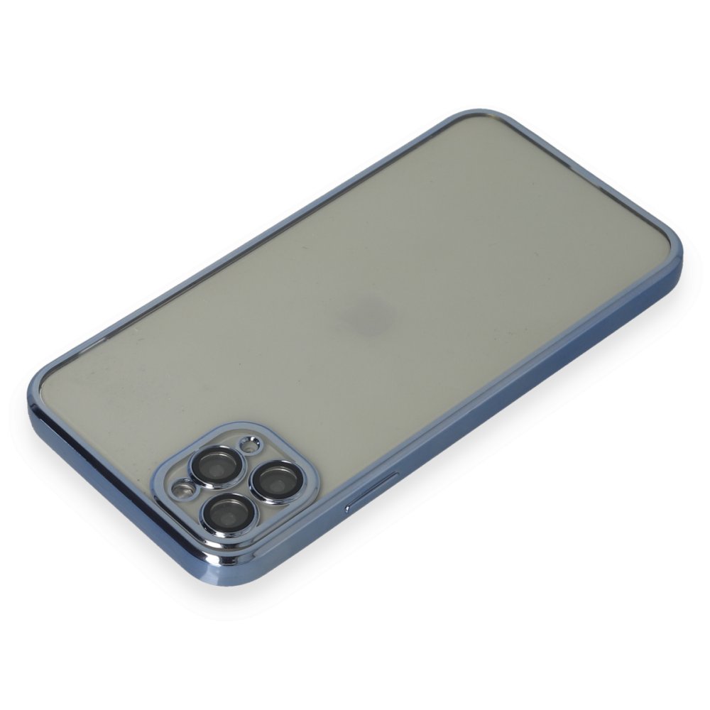  iPhone 11 Pro Max Kılıf Razer Lensli Silikon - Açık Mavi