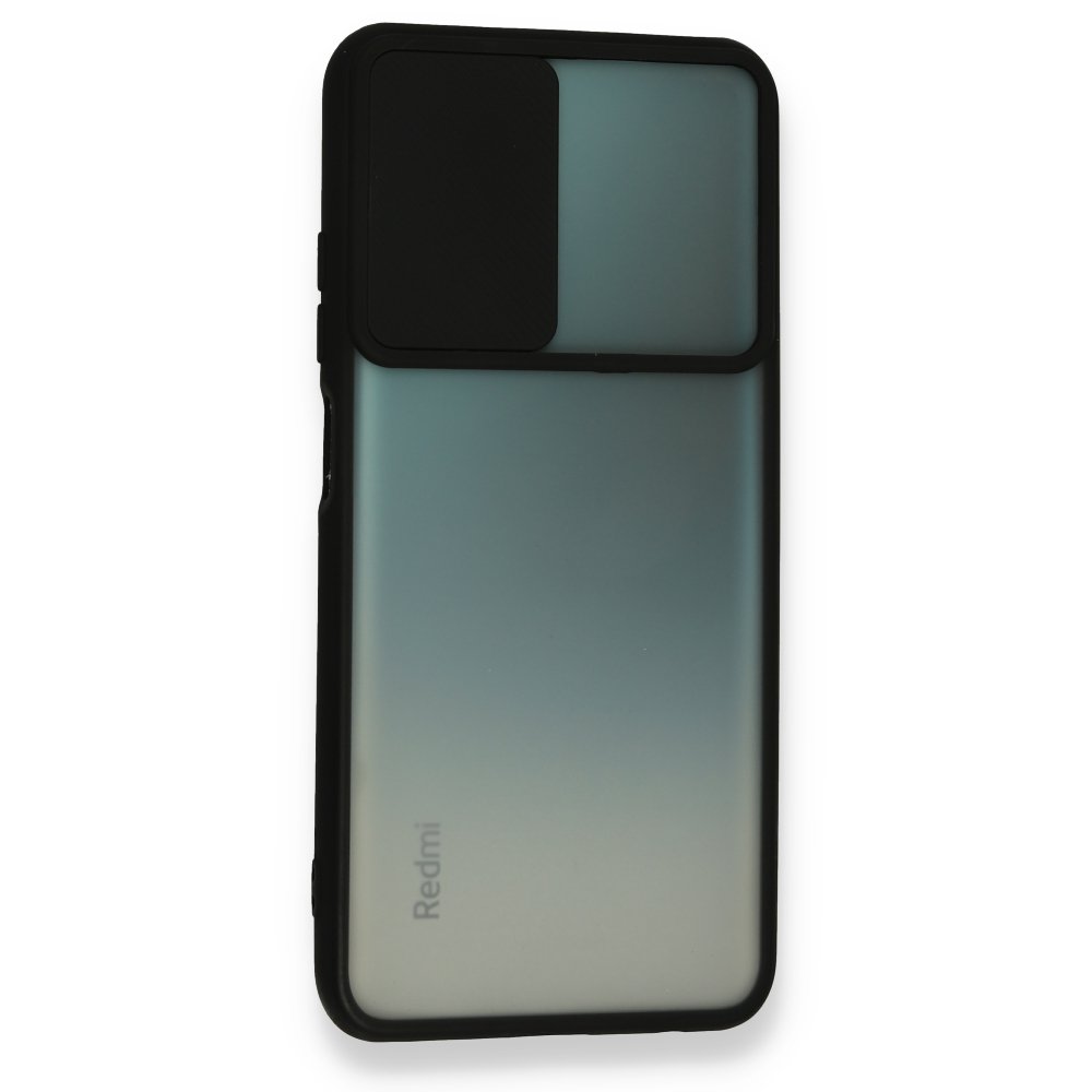 Redmi Note 10S Kılıf Palm Buzlu Kamera Sürgülü Silikon - Siyah