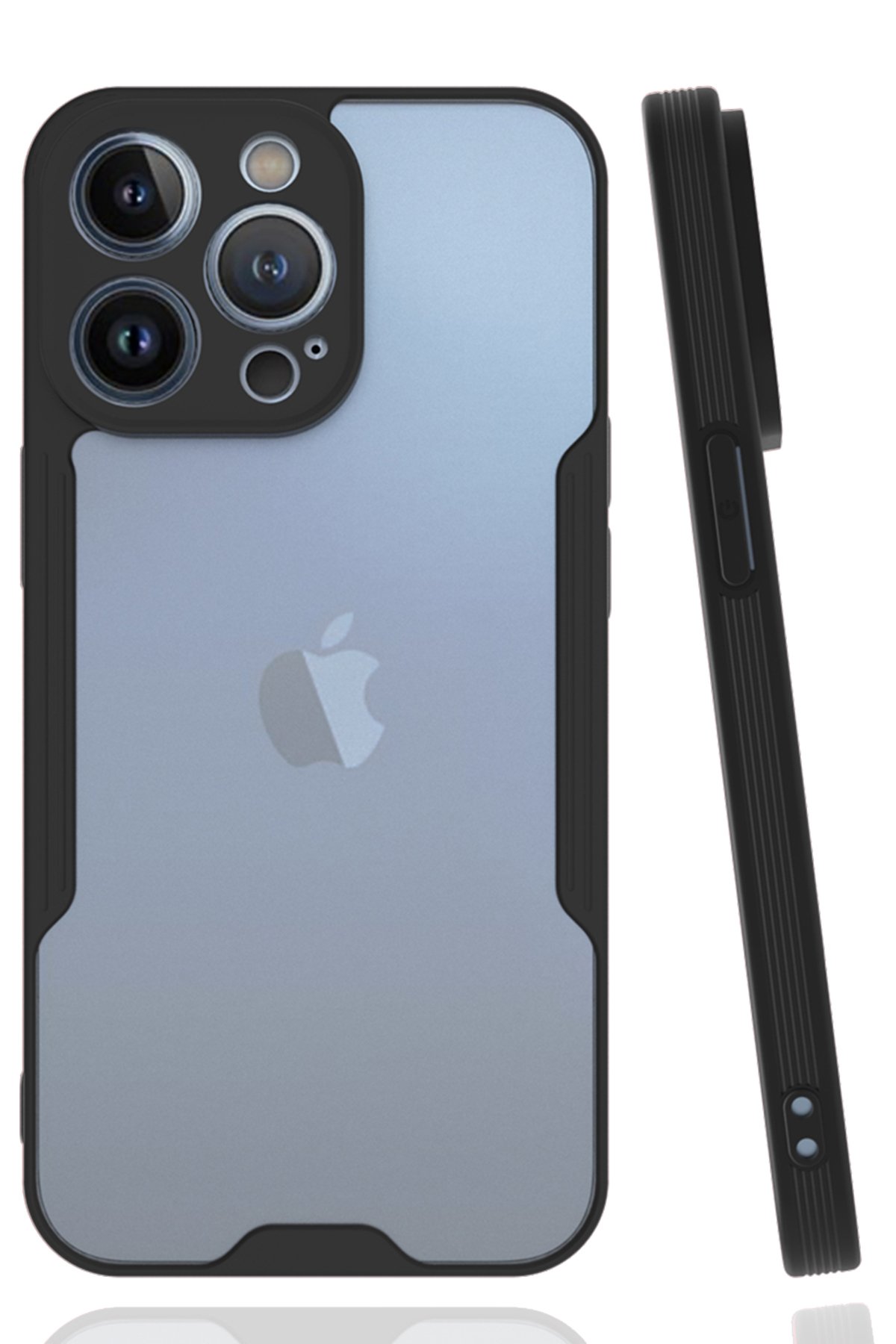  iPhone 14 Pro Max Kılıf Platin Silikon - Siyah