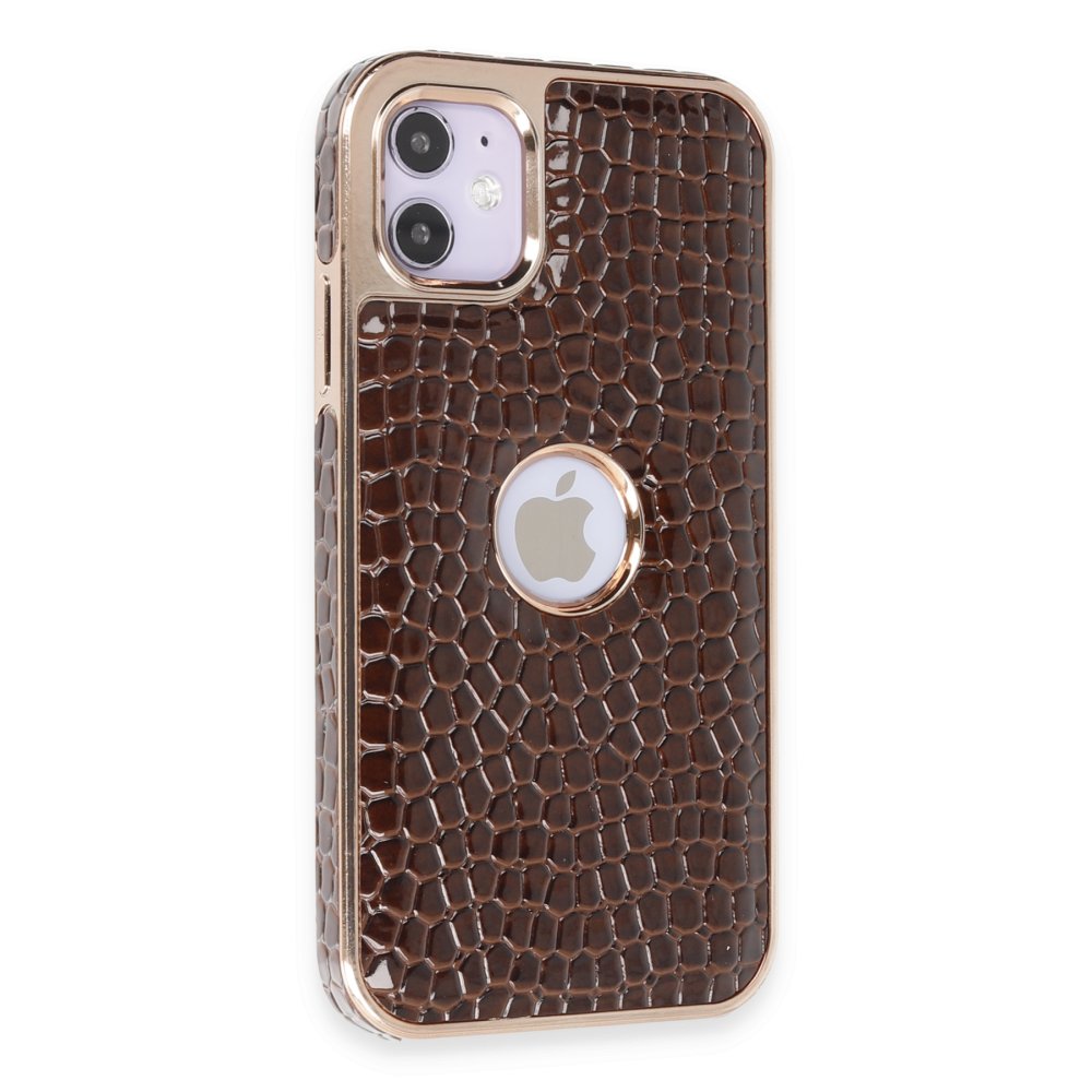iPhone 11 Kılıf Snake Kapak - Kahverengi iPhone 11 Kılıf Snake Kapak - Kahverengi