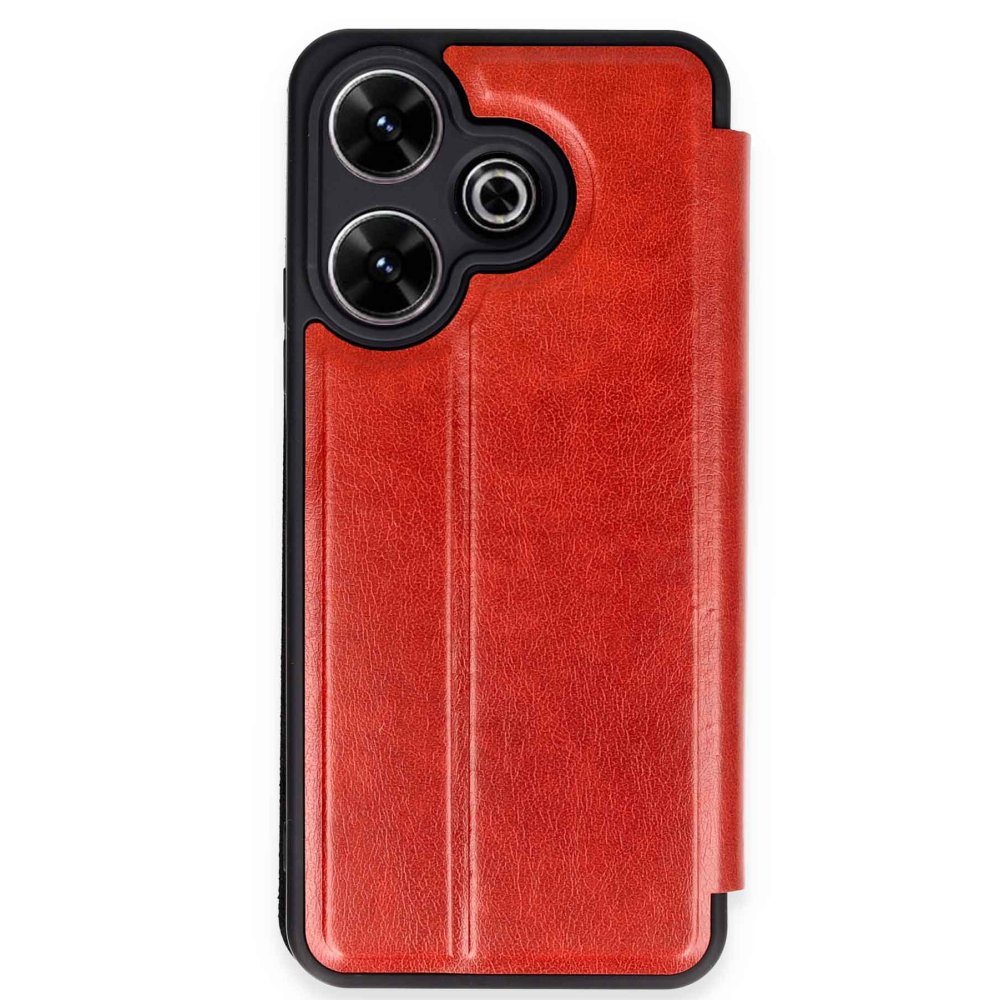 Redmi 13 4G Kılıf Flip Cover - Kırmızı