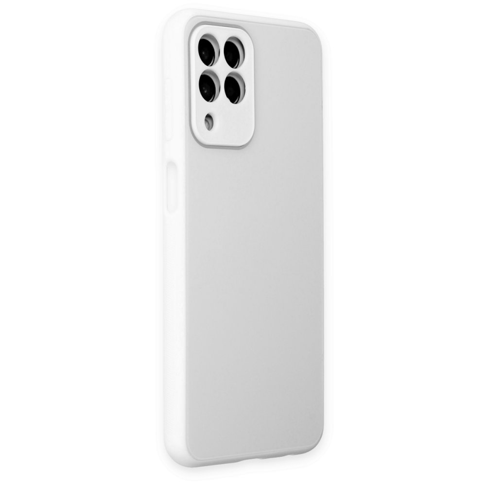 Samsung Galaxy M33 Kılıf Glass Kapak - Beyaz