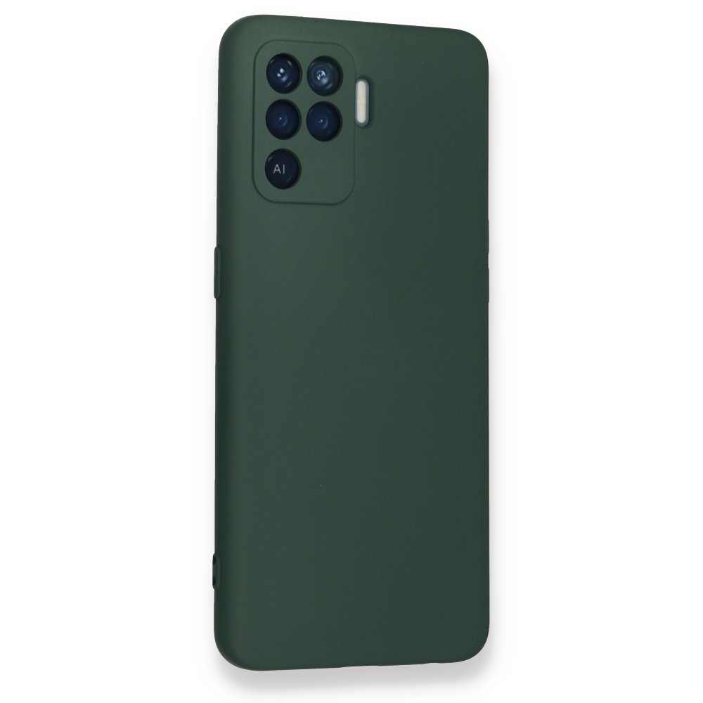  Oppo Reno 5 Lite Kılıf Nano içi Kadife Silikon - Koyu Yeşil