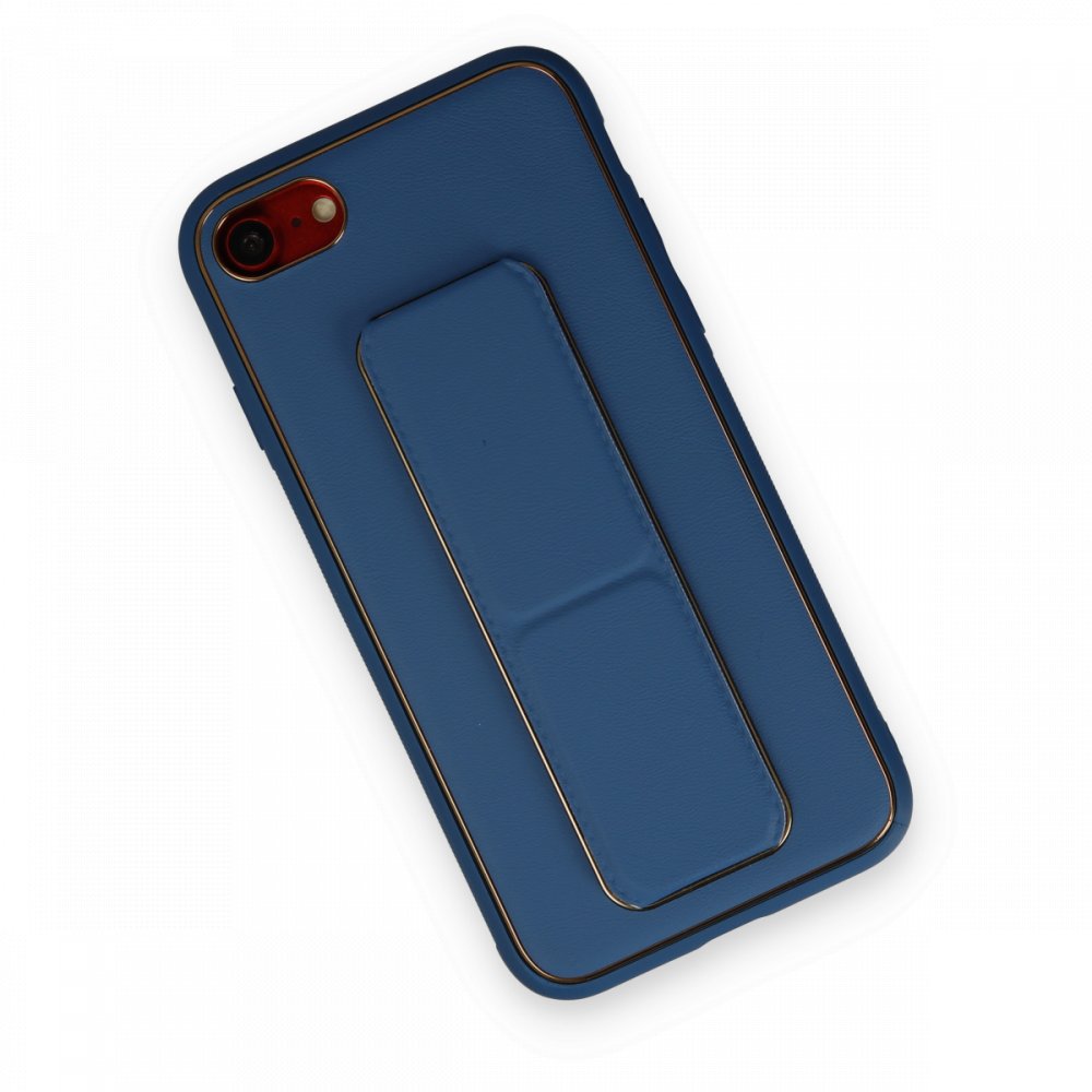 iPhone 8 Kılıf Coco Deri Standlı Kapak - Açık Mavi iPhone 8 Kılıf Coco Deri Standlı Kapak - Açık Mavi