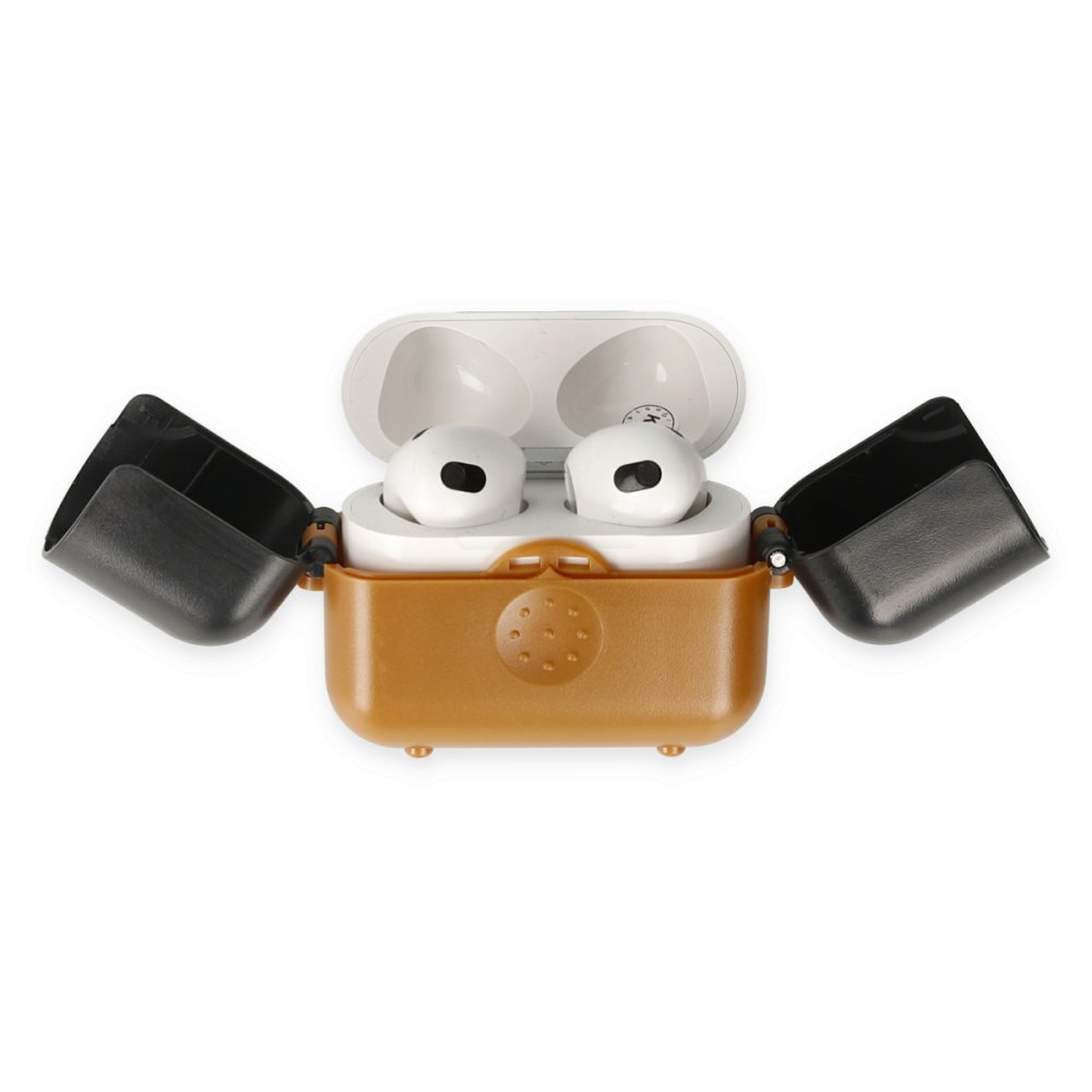 Airpods 3 (3.nesil) Basmalı Kılıf - Kahverengi-Siyah Airpods 3 (3.nesil) Basmalı Kılıf - Kahverengi-Siyah