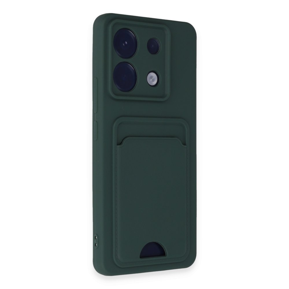 Redmi Note 13 Pro 5G Kılıf Kelvin Kartvizitli Silikon - Koyu Yeşil