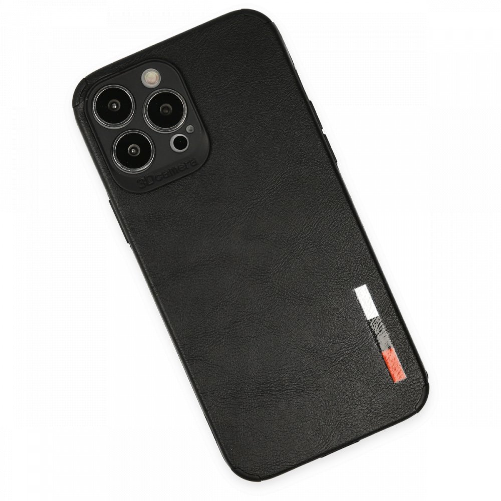 iPhone 13 Pro Max Kılıf Loop Deri Silikon - Siyah iPhone 13 Pro Max Kılıf Loop Deri Silikon - Siyah