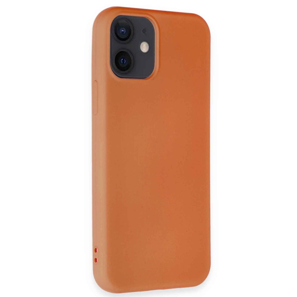 iPhone 12 Pro Kılıf Nano içi Kadife Silikon - Turuncu iPhone 12 Pro Kılıf Nano içi Kadife Silikon - Turuncu