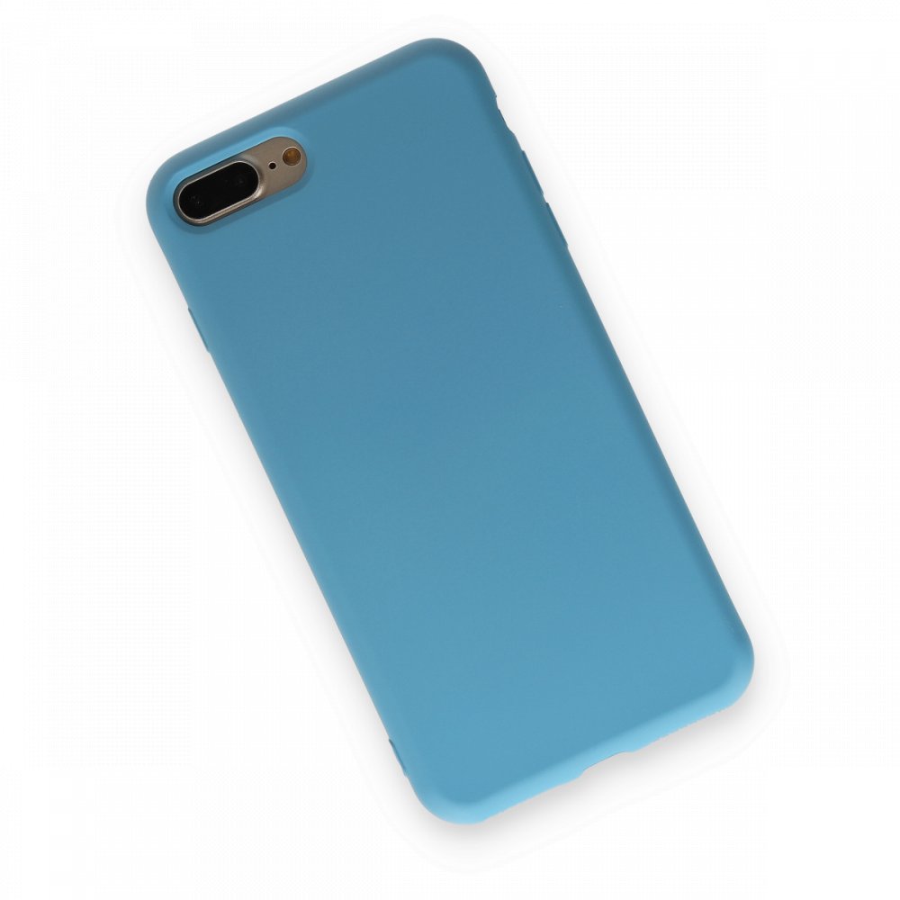  iPhone 8 Plus Kılıf Nano içi Kadife Silikon - Mavi