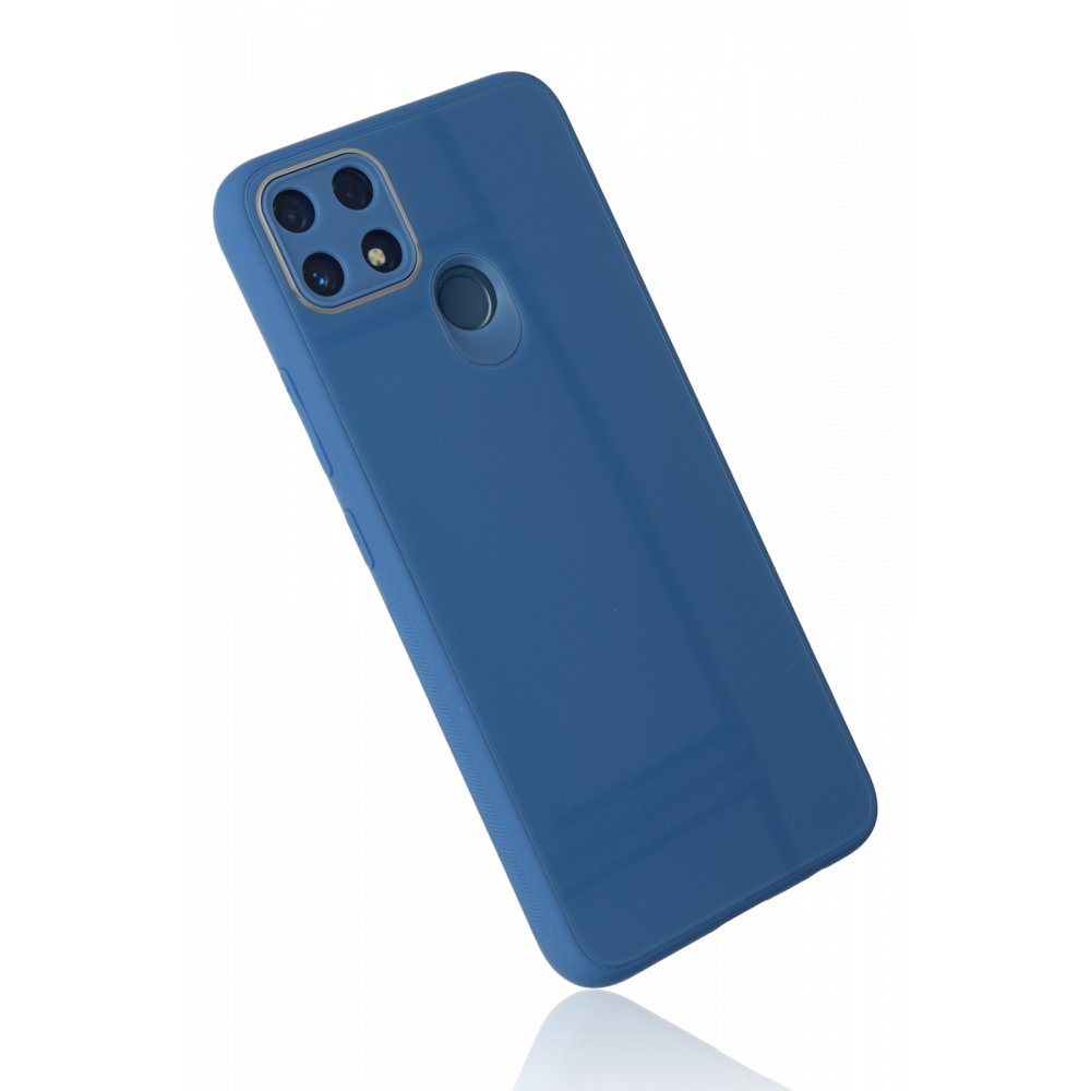 Realme C25s Kılıf Glass Kapak - Mavi Realme C25s Kılıf Glass Kapak - Mavi