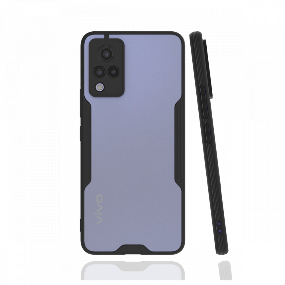  Vivo V21 Kılıf Platin Silikon - Siyah