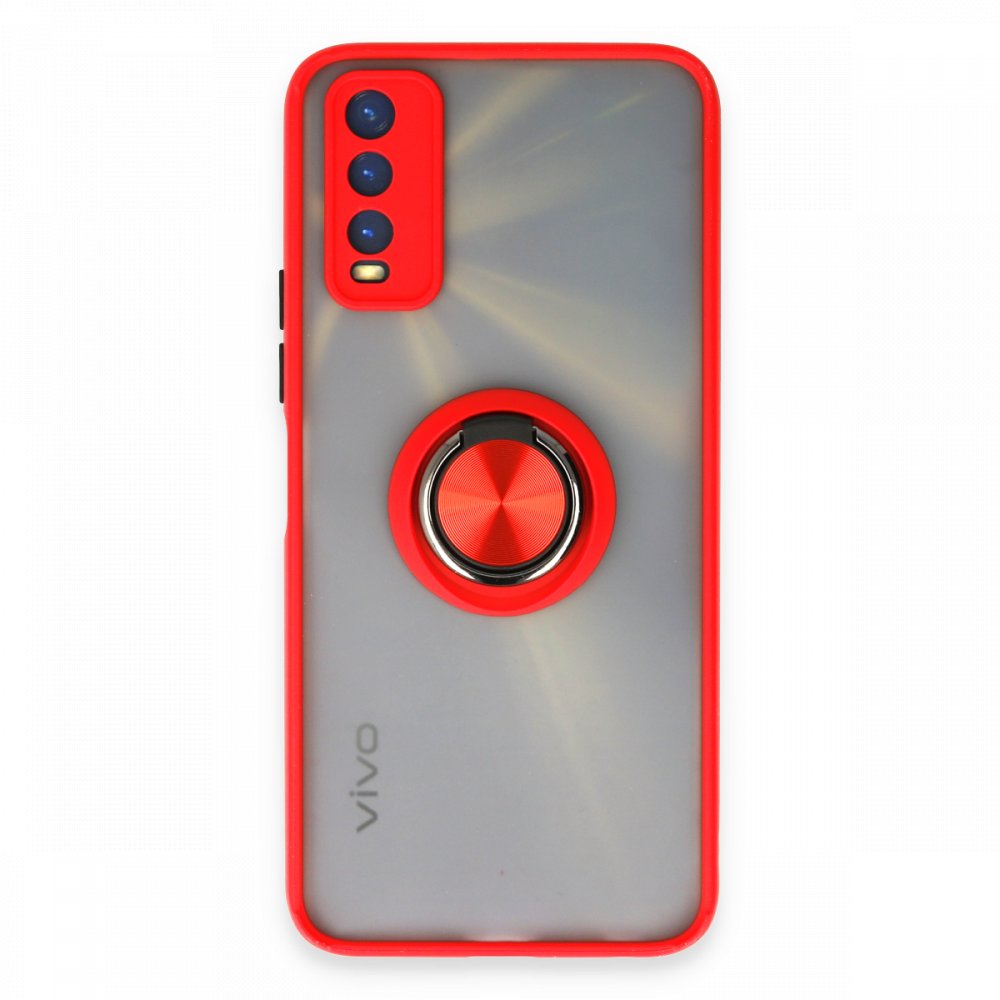  Vivo Y11S Kılıf Montreal Yüzüklü Silikon Kapak - Kırmızı