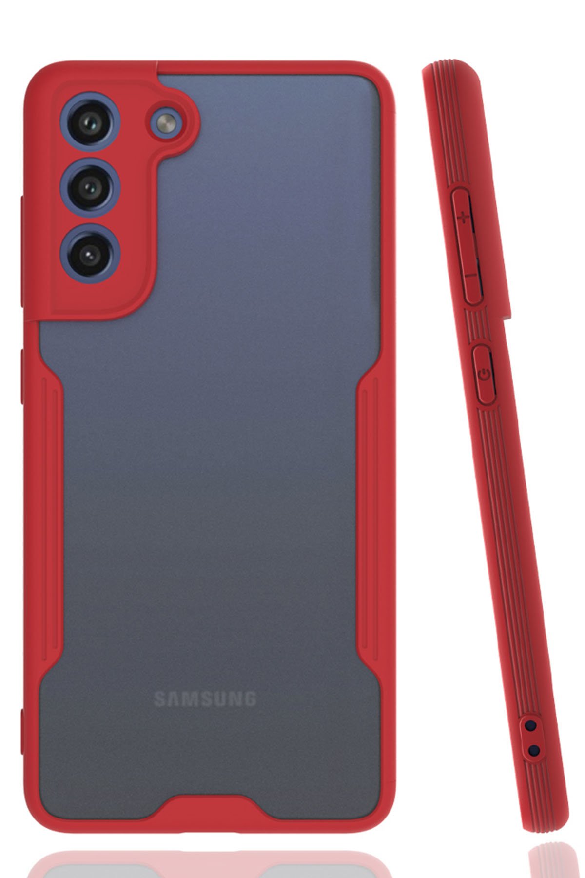  Samsung Galaxy S21 FE Kılıf Platin Silikon - Kırmızı