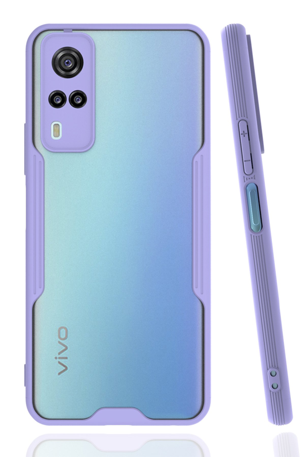  Vivo Y31 2021 Kılıf Platin Silikon - Lila