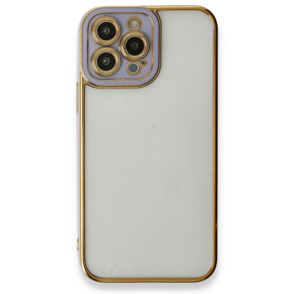  iPhone 13 Pro Max Kılıf Liva Lens Silikon - Lila