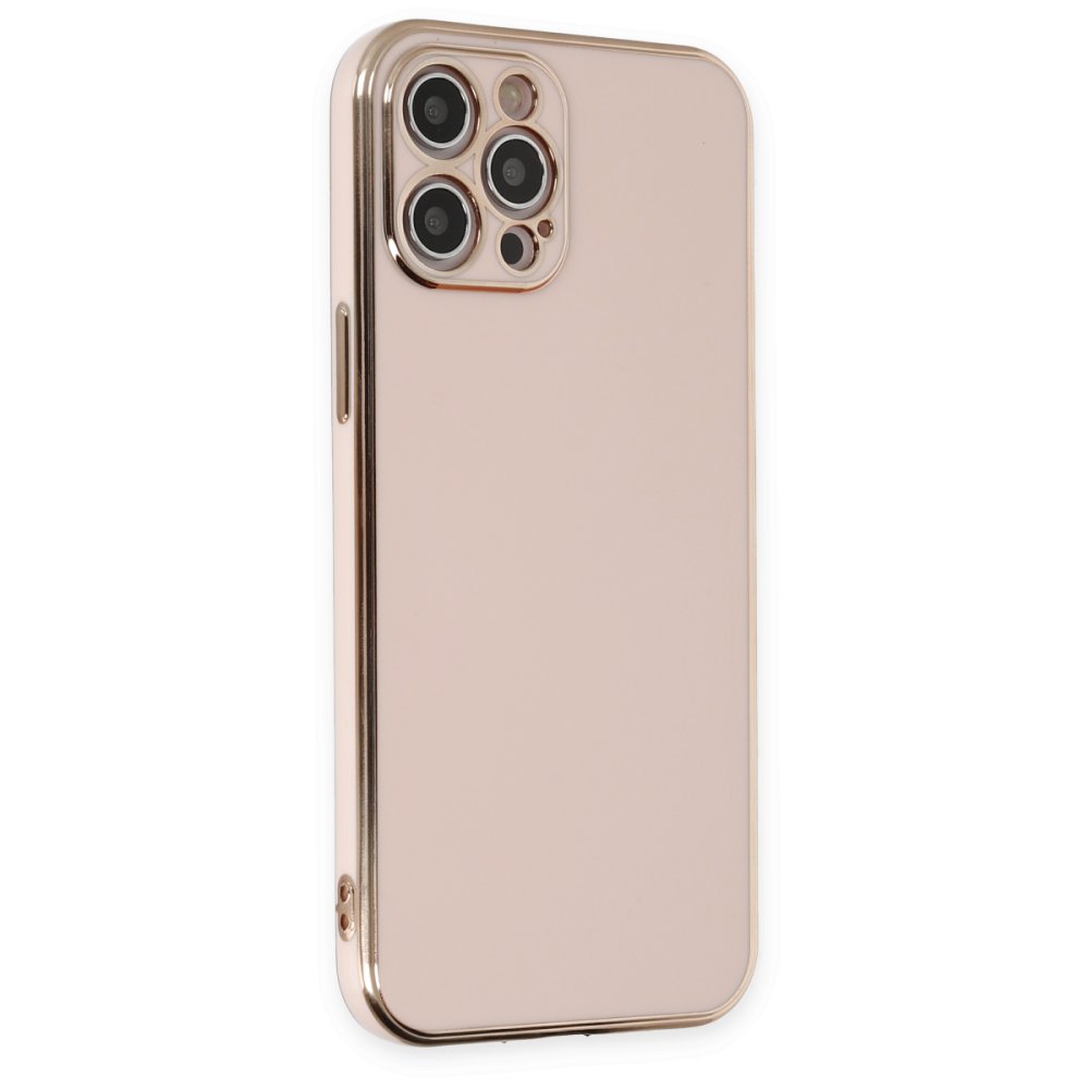  iPhone 12 Pro Max Kılıf Volet Silikon - Pembe