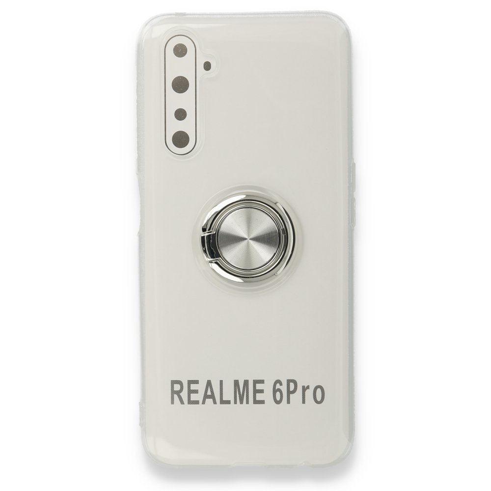 Realme 6 Pro Kılıf Gros Yüzüklü Silikon - Gümüş  Realme 6 Pro Kılıf Gros Yüzüklü Silikon - Gümüş