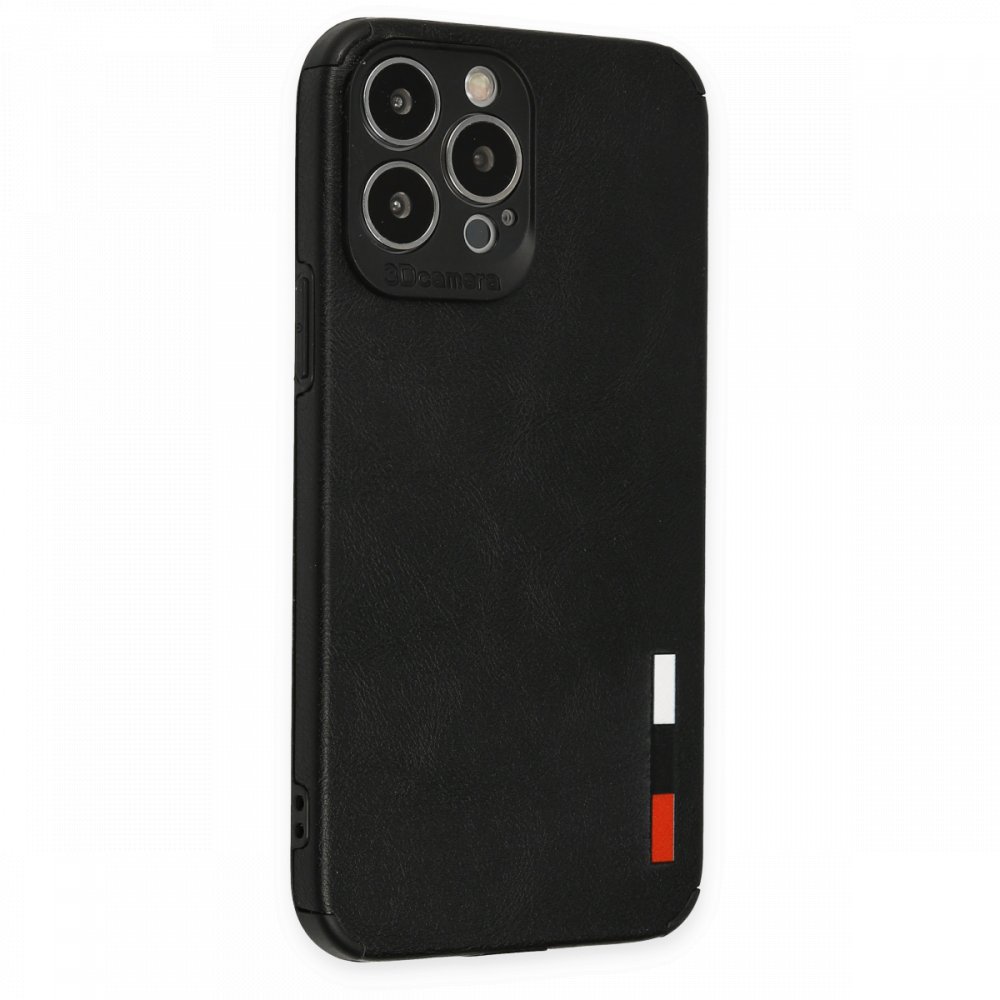 iPhone 13 Pro Kılıf Loop Deri Silikon - Siyah iPhone 13 Pro Kılıf Loop Deri Silikon - Siyah