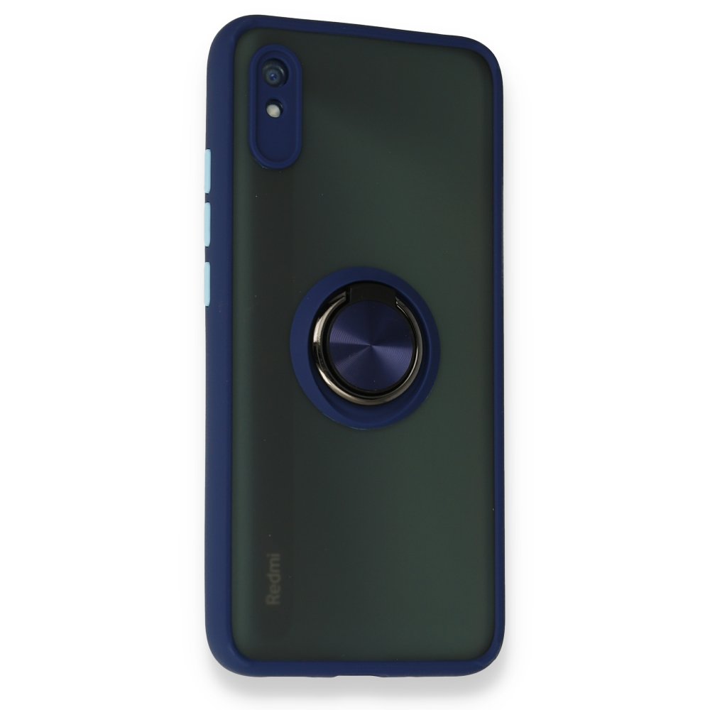 Redmi 9A Kılıf Montreal Yüzüklü Silikon Kapak - Lacivert Redmi 9A Kılıf Montreal Yüzüklü Silikon Kapak - Lacivert