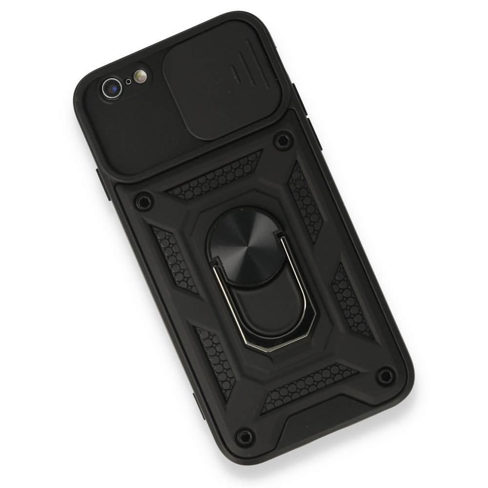 iPhone 6 Kılıf Pars Lens Yüzüklü Silikon - Siyah  iPhone 6 Kılıf Pars Lens Yüzüklü Silikon - Siyah