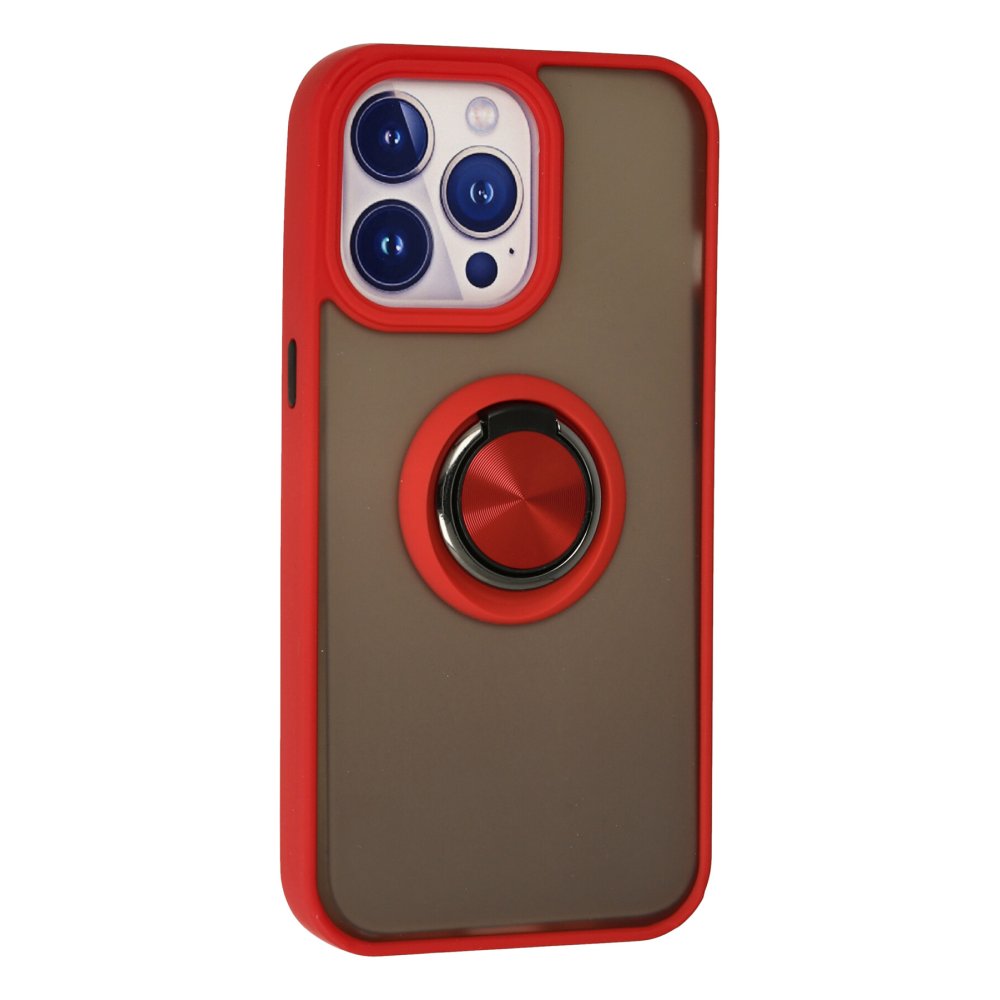 iPhone 15 Pro Kılıf Montreal Yüzüklü Silikon Kapak - Kırmızı iPhone 15 Pro Kılıf Montreal Yüzüklü Silikon Kapak - Kırmızı