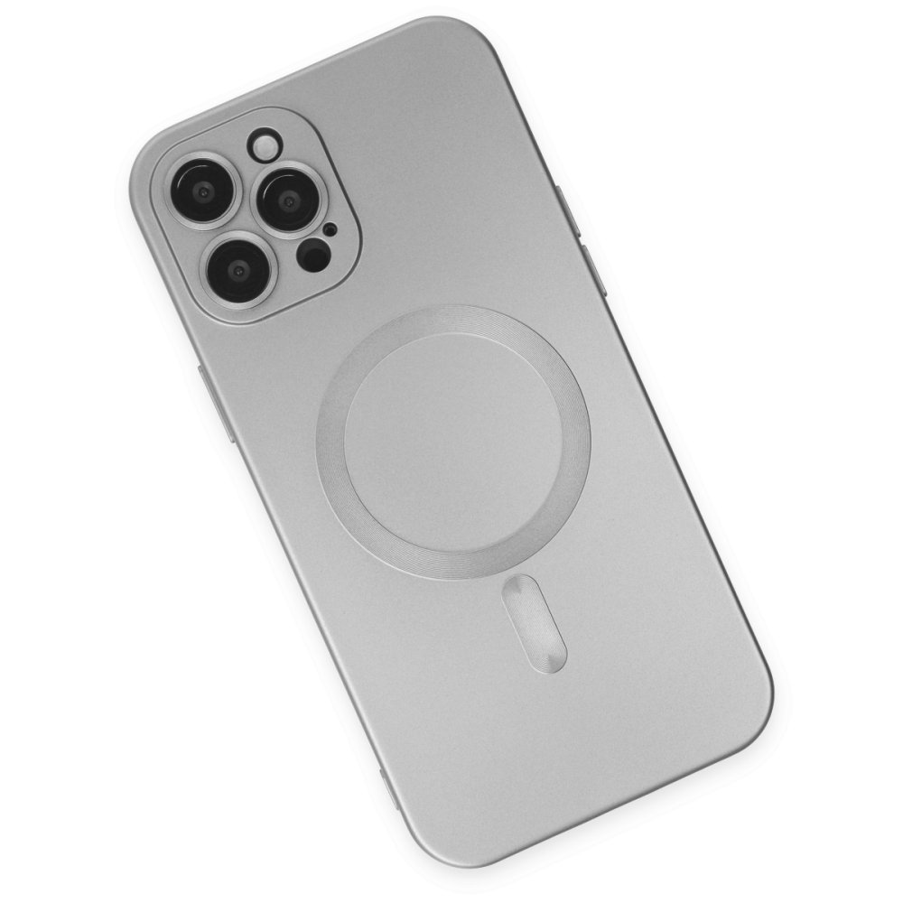  iPhone 12 Pro Max Kılıf Moshi Lens Magneticsafe Silikon - Gümüş