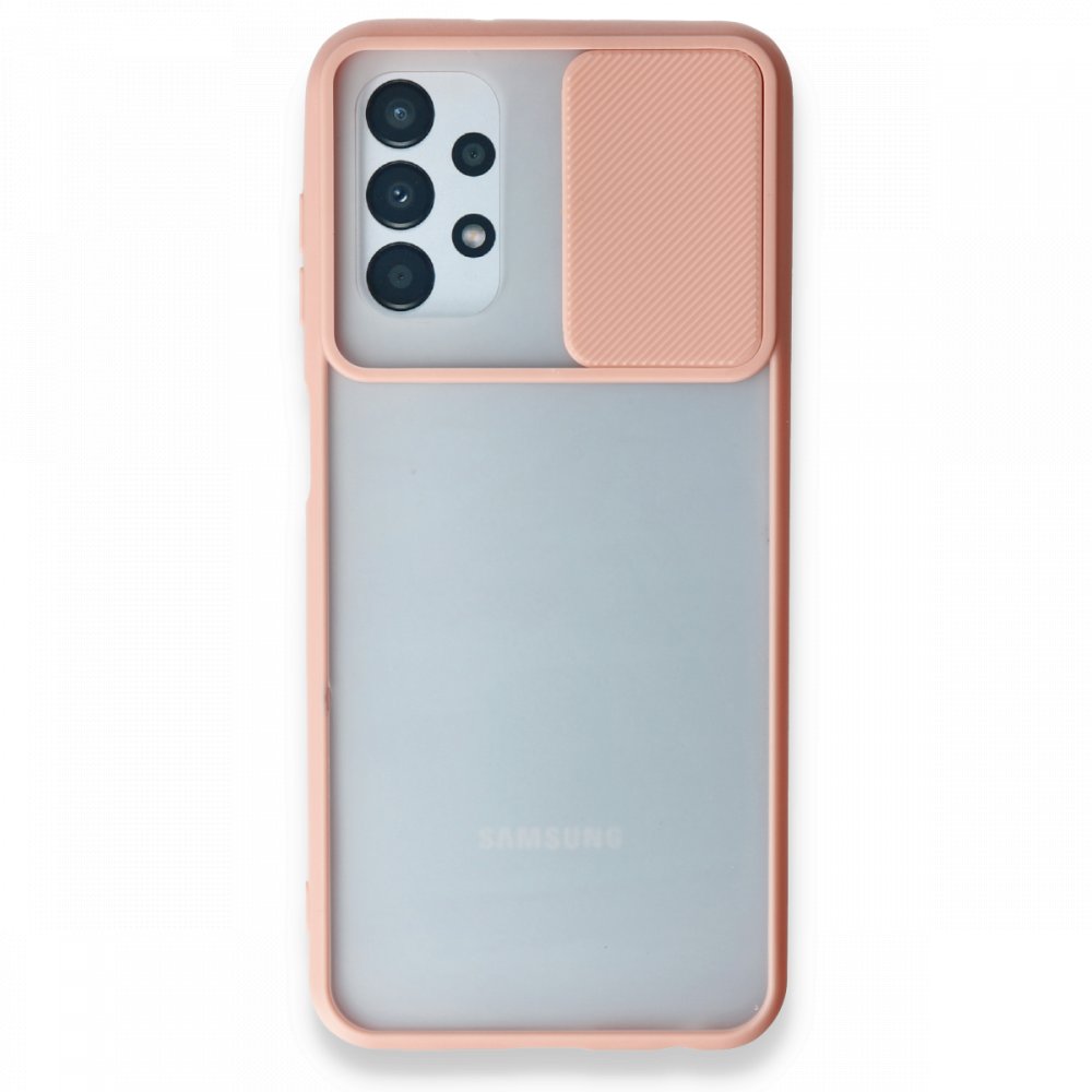 Samsung Galaxy A23 4G Kılıf Palm Buzlu Kamera Sürgülü Silikon - Pembe Samsung Galaxy A23 4G Kılıf Palm Buzlu Kamera Sürgülü Silikon - Pembe
