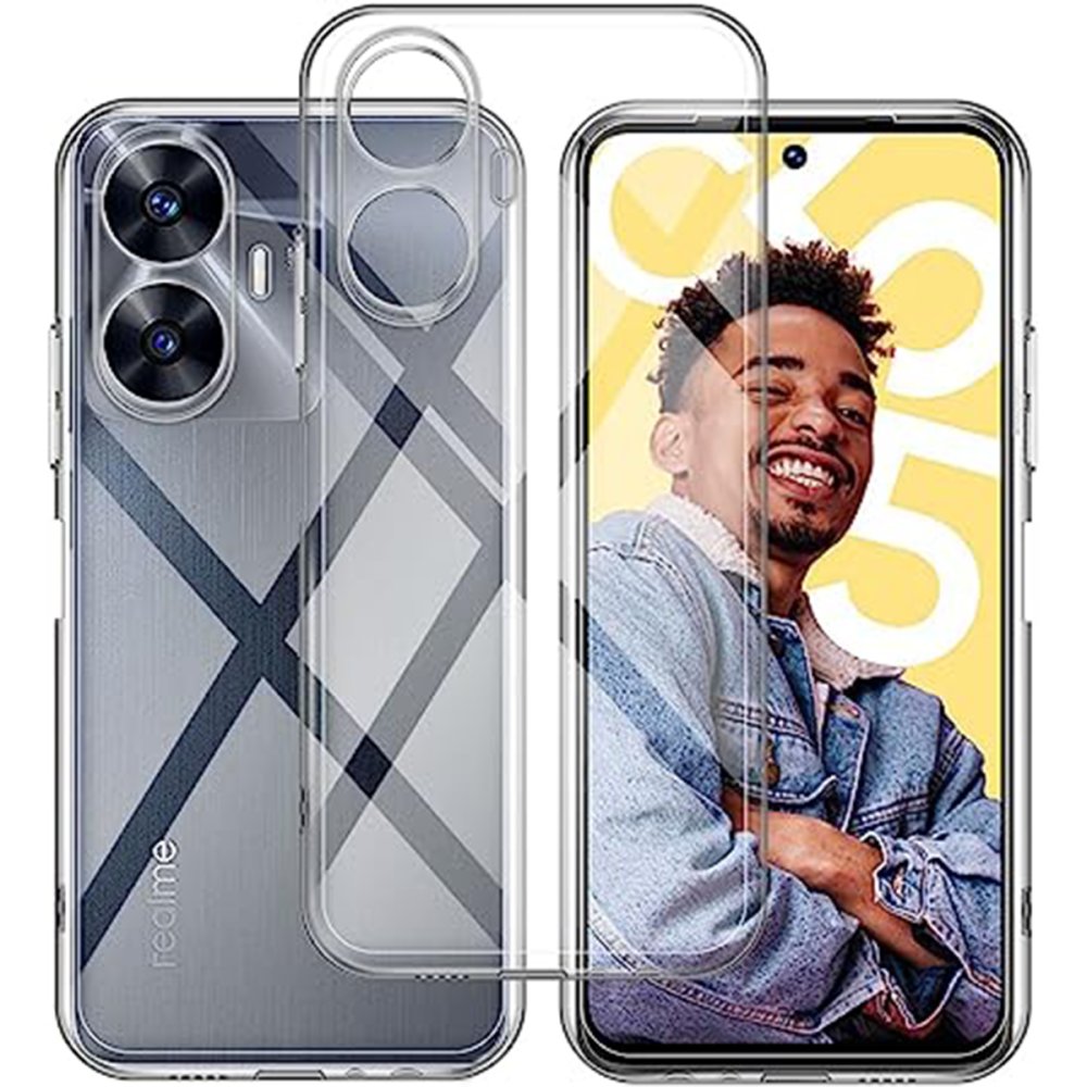 Realme C55 Kılıf Lüx Şeffaf Silikon Realme C55 Kılıf Lüx Şeffaf Silikon