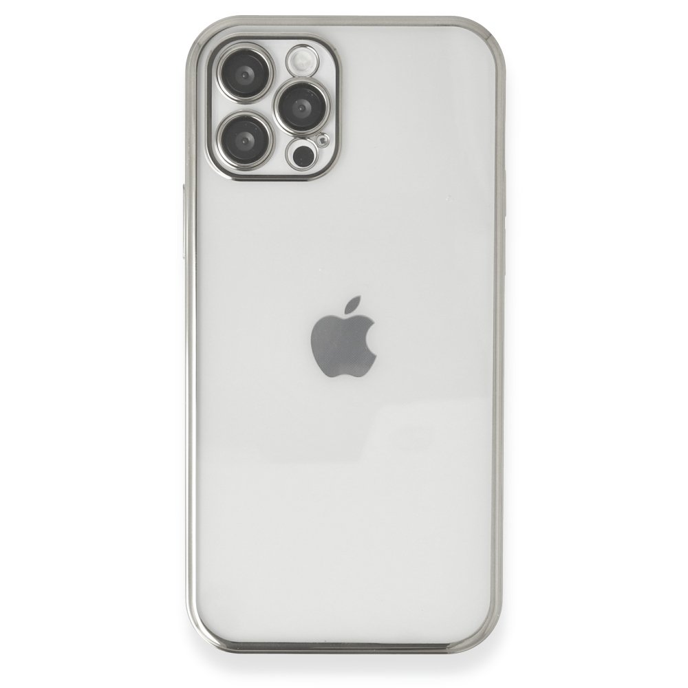  iPhone 12 Pro Max Kılıf Razer Lensli Silikon - Gümüş