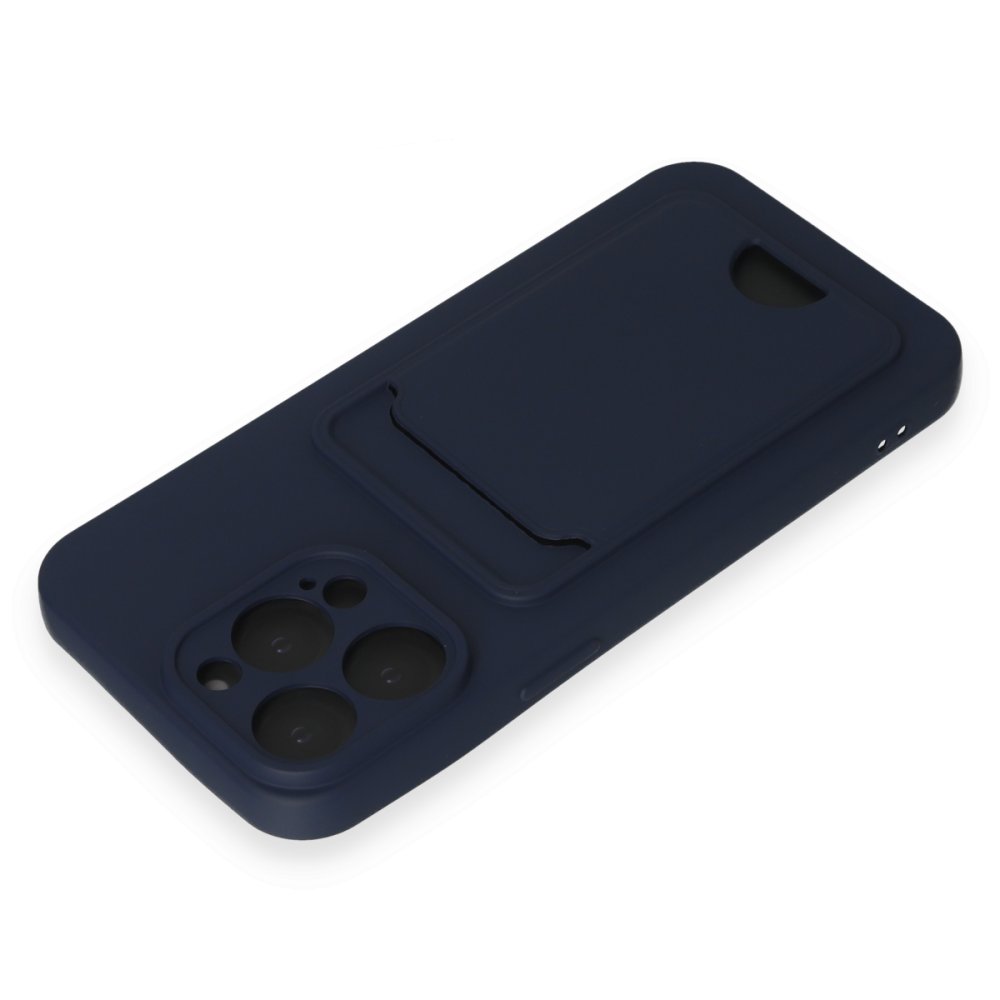  iPhone 14 Pro Max Kılıf Kelvin Kartvizitli Silikon - Lacivert