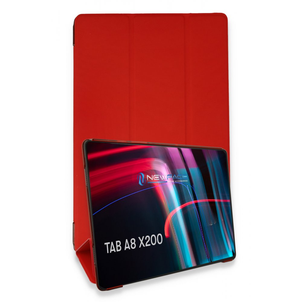  Samsung Galaxy X200 Tab A8 10.5 Kılıf Tablet Smart Kılıf - Kırmızı