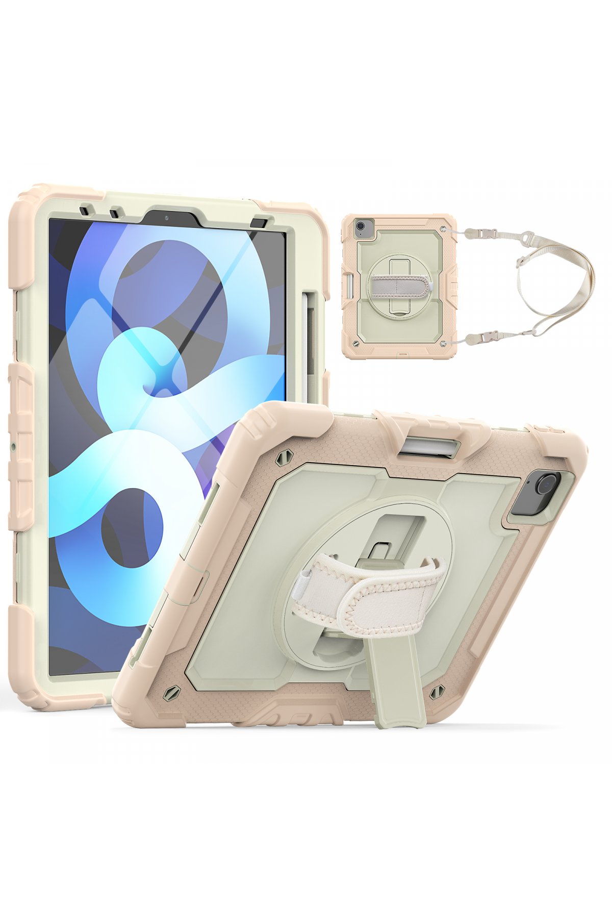  iPad Air 4 10.9 Kılıf Strap New Tablet Kapak - Pembe