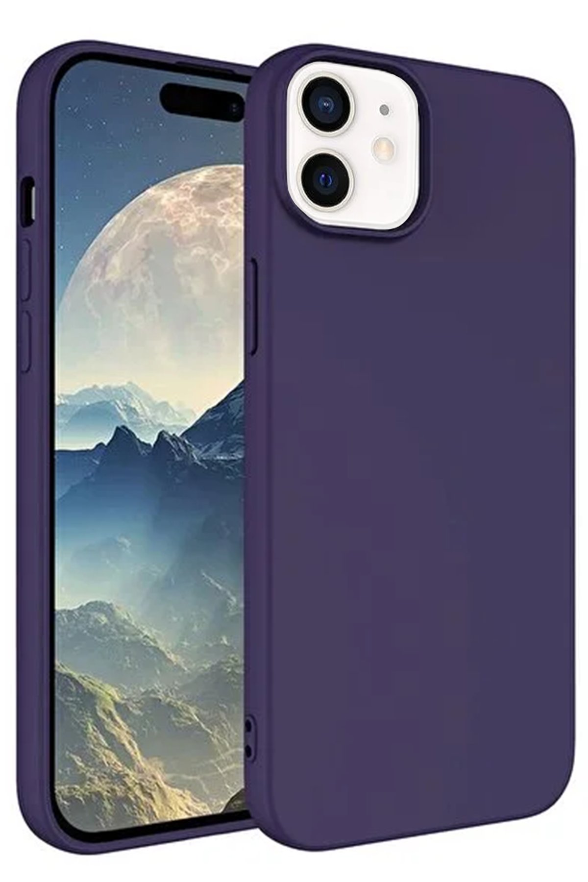  iPhone 12 Kılıf First Silikon - Mürdüm