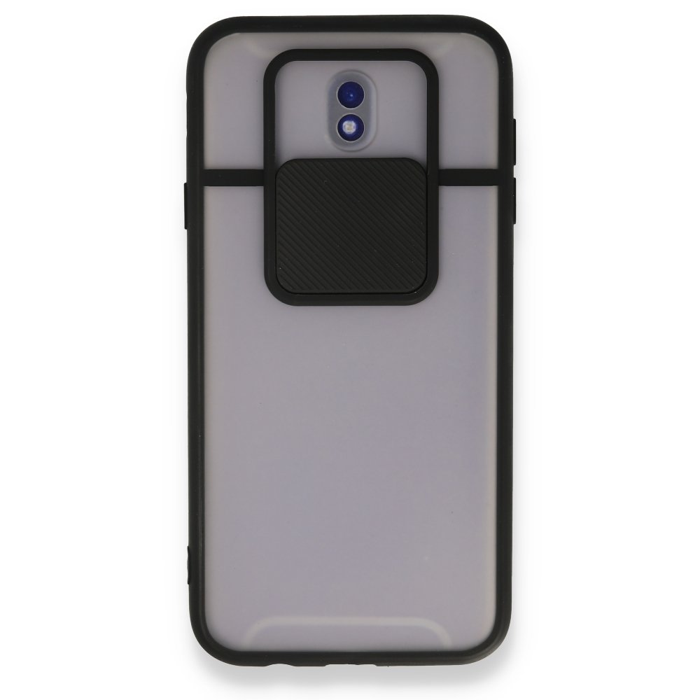  Samsung Galaxy J7 Pro / J730 Kılıf Palm Buzlu Kamera Sürgülü Silikon - Siyah