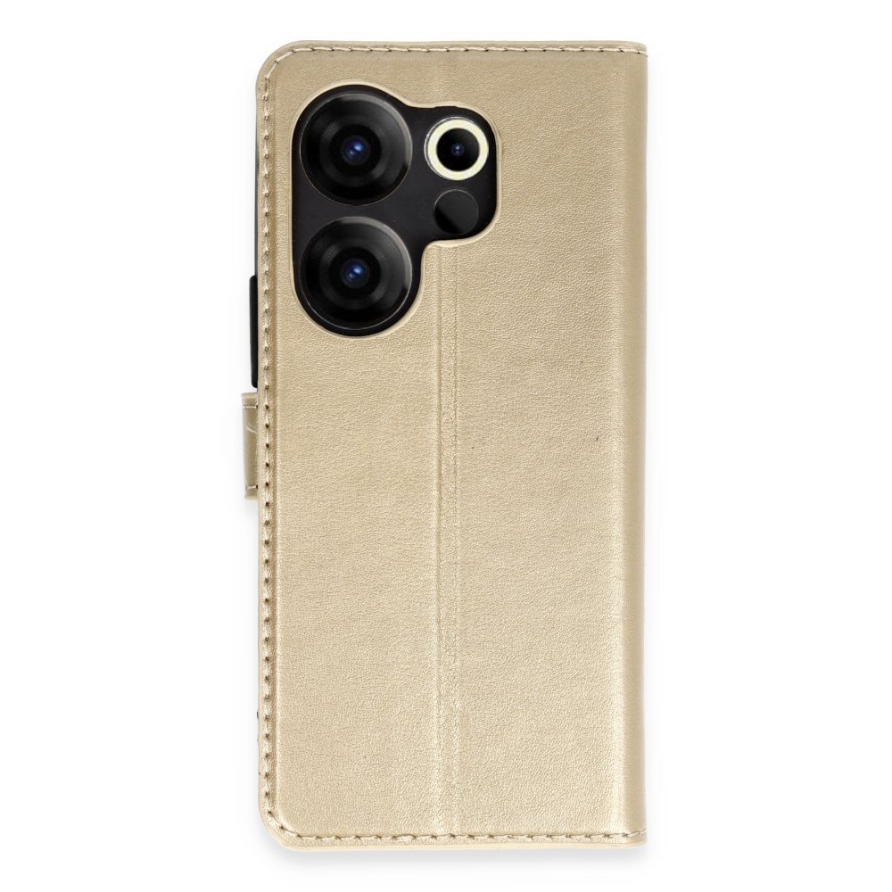 Tecno Camon 20 Premier 5G Kılıf Trend S Plus Kapaklı Kılıf - Gold Tecno Camon 20 Premier 5G Kılıf Trend S Plus Kapaklı Kılıf - Gold