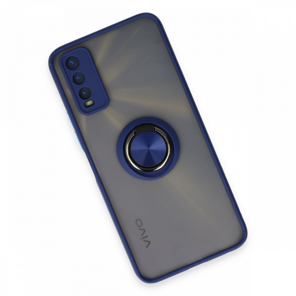  Vivo Y11S Kılıf Montreal Yüzüklü Silikon Kapak - Lacivert